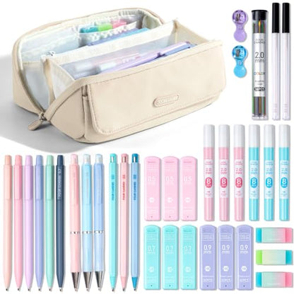 Four Candies 36PCS Mechanical Pencil Set with 624 Lead Refills (White) - color: White