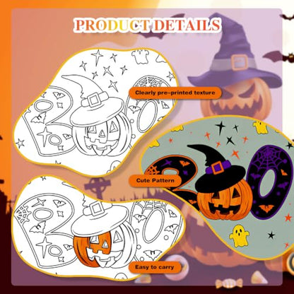 12 Packs Pre Drawn Canvas to Paint, Pre Printed Canvas for Painting, Pre Stretched Canvas Outline Painting Boards for Beginners, Students, Party Favors(4 * 4in) (Halloween) - color: Halloween