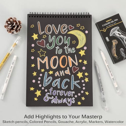 White Gel Pens, 0.8mm,1.0mm Fine Point Opaque Archival Ink Pens | Opaque White Archival Ink Pens for Black Paper Drawing, Sketching, Illustration, Bullet Journaling - color: Multicolor