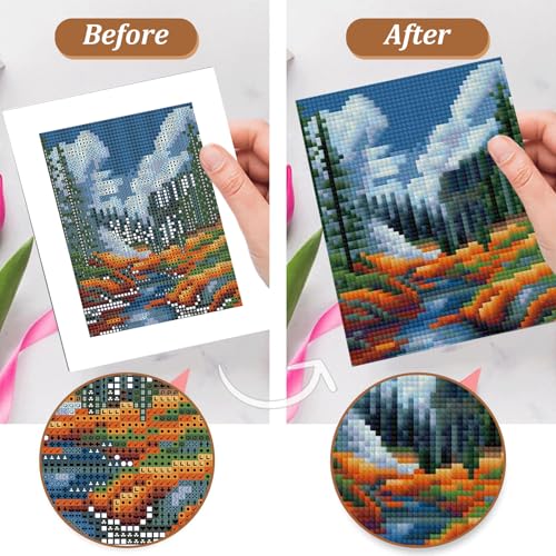 National Park Small Diamond Art Kits for Adults, 12 Pcs , 6.7x8.3 Inch - color: National Park