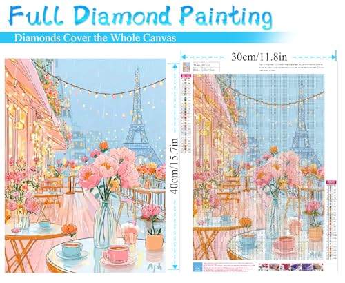 MRMIOOM DIY Rainy Paris Diamond Art Kits for Adults, 5D Paris Street Landscape Full Drill Round Diamond Dots Paintings for Beginners, Gem Art Painting Kits for Home Decor (11.8x15.7inch) - color: D020-US