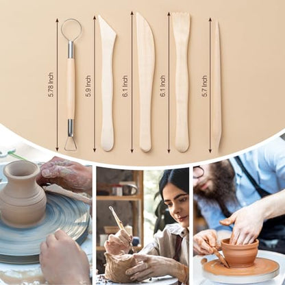 Amrules 27 Pcs Polymer Clay Sculpting Tools Kit for Adults, Light Yellow - color: Lightyellow-27Pcs