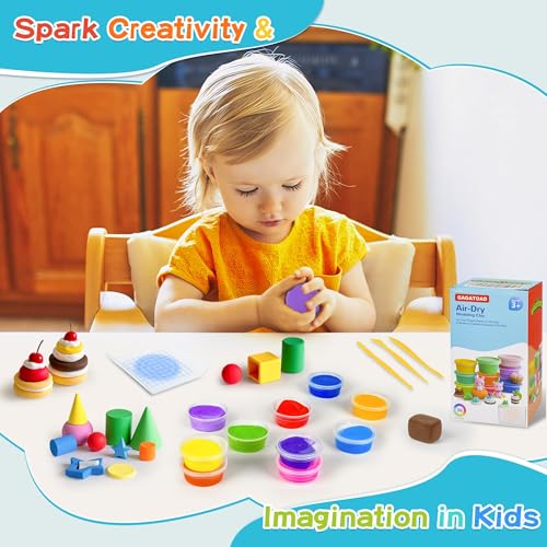 GAGATOAD air Dry Clay for Kids 36Colors with Guide Book Ultra Light Air Dry Clay Kit with Pressing Board Modeling Clay Plastic Tools, for Boys and Girls Age 3-12 Year Old Gift Toy Clay Art Crafts
