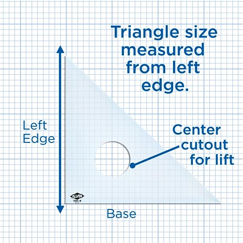 Alvin 131C-4 45-Degree/90-Degree 4" Clear Professional Acrylic Triangle - size: 4", style: 45/90 Degree