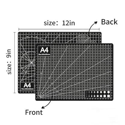 Professional A4 Self-Healing Cutting Mat, Non-Slip Craft Cutting Board with Grid, Durable PVC Material for Handmade Scrapbooking, Sewing, Model Making and Office Desktop Protection