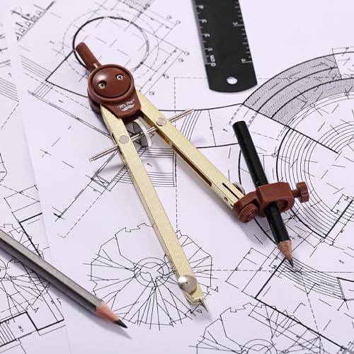 Mr. Pen- Metal Geometry Compass, Center-Wheel Design - color: Gold