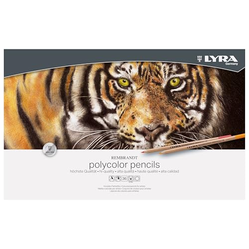 Lyra Rembrandt Polycolor Colored Pencils - 36 Professional Colored Pencils for Artists and Students - Vibrant Smooth Colored Pencils for Drawing Coloring Sketching Portraiture and More - style: 36 Assorted Colors