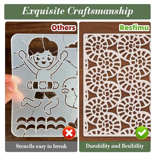 Geometric Texture Stencils for Crafts Reusable 16Pcs Stencils(11X7 Inch) - color: Texture 2