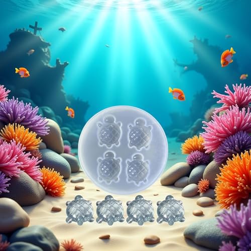 Sea Turtle Silicone Resin Jewelry Molds, Keychain and Pendant Casting Kits for DIY Handmade Crafts, Jewelry Making Supplies, Resin Casting Molds