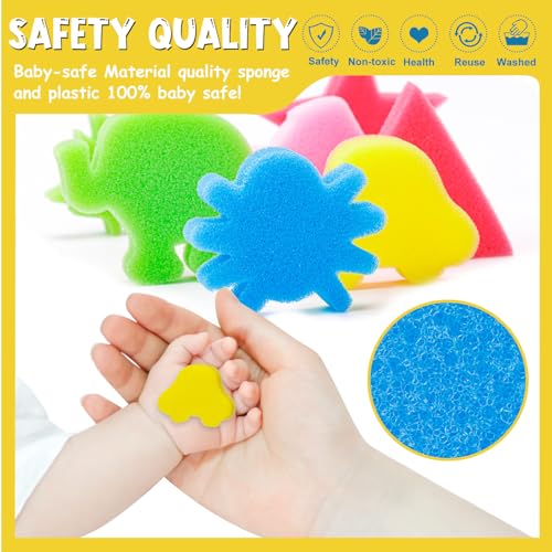 30Pcs Sponge Painting Shapes, Painting Craft Sponge - style: 3F-PatternBrush30PCS