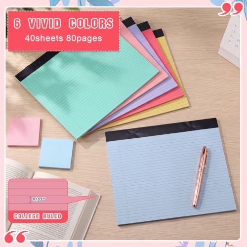 Lincia 6 Pcs Legal Pads Landscape Notebook, Macaron Colors - color: Macaron Colors