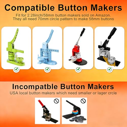 2.28in/58mm Button Maker Paper Cutter Circle Punch, for Button Magnet Making Photo Cutting, ≥1 Million Cuts