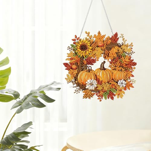 Fall Diamond Art Kits for Adults Halloween Pumpkin 8x8inch - color: Dp04130
