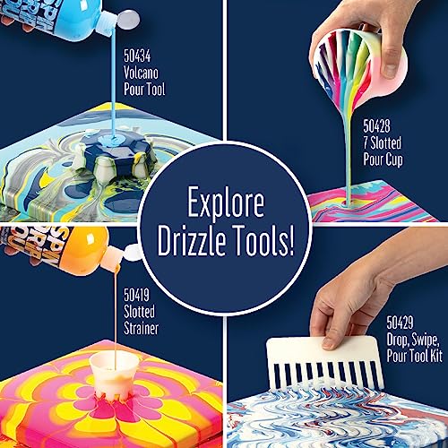 FolkArt Drizzle Tidal Wave Flash Pre-Mixed Fluid Acrylic Pouring Paint, 9 fl oz Premium Paint Perfect for Indoor & Outdoor Arts and Crafts Projects, 51085