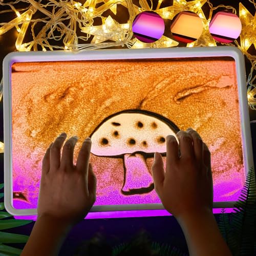 16" Portable Sand Painting Light Box for Kids & Adults - Bright Light Table for Kids With 3 Color Modes & 10-Levels- Durable LED Sand Drawing Table for Autism Therapy, Classroom & Home Art (Purple) - color: Purple 16"