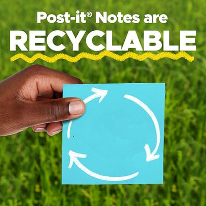 Post-it Super Sticky Notes, 24 Sticky Note Pads, 3 x 3 in., Ideal for Organization in Your Dorm, Home or Office, 2X The Sticking Power, Supernova Neons Collection (Pack of 8) - size: 7.4" x 3.2" (Pack of 8)