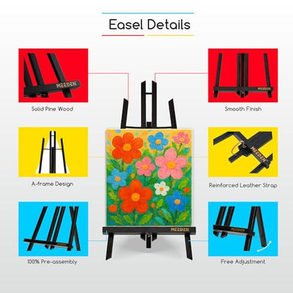 MEEDEN Small Tabletop Easel Stand: 16" x 12 Pack Pine Wood Table Top Stand | Black Mini Wooden Display Easel for Painting Sign Picture Party Classroom - color: Black, size: 16in-12pcs