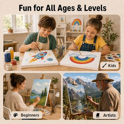 5 Pack 100% Cotton Stretched Canvas for Painting | Multi Sizes 4x6,6x8,8x10,9x12,11x14,Acid-Free Canvas for Oil & Acrylic,Kids,Beginners & Artists,art supplies for adults - size: 5CV