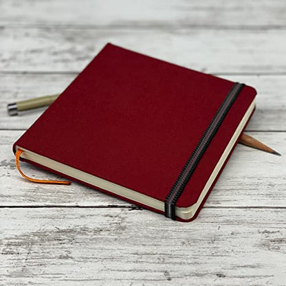Handbook Journal Co. Artist Travelogue Travel Notebook for Drawing and Sketching, Vermilion Red, Pocket Landscape 3.5 x 5.5 Inches, 130 GSM Paper, Hardcover w/Pocket - color: Vermilion Red, size: Pocket Landscape