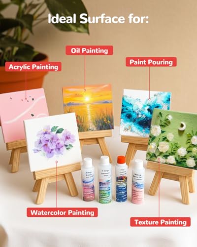 100 Pack 4x4 Inch Mini Canvas Boards for Painting, Square Art Panel - size: 4"x4"- 100pcs