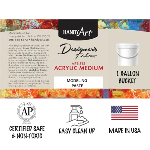 Handy Art Modeling Paste, 128 oz, Opaque White Finish, 3D Texture & Impasto - color: Modeling Paste, size: Gallon