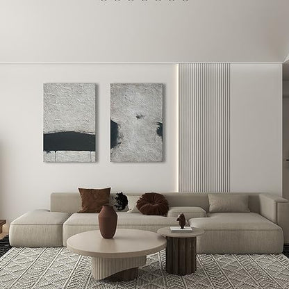NANKAI Hand-Painted Minimalism Black and Gray Art Oil Painting Canvas Abstract Oil Painting Wall Art 36x24 Inch Home Wall Decoration - color: Nkhb076