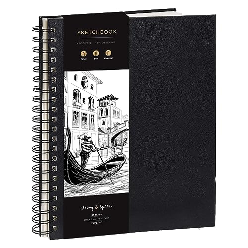 Artist’s Sketchbook Hardcover – 200GSM Very Thick Paper – Spiral Sketch Book for Drawing and Mixed Media – Sketch Pad, Art Book - 5.8 x 8.5, 40 Sheets / 80 Pages - size: 5.8 x 8.5 inches
