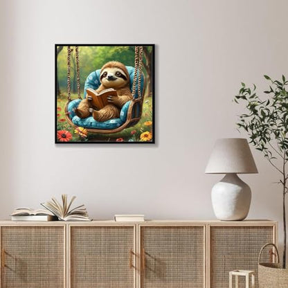 TCDZMYGS Paint by Numbers Kit for Adults Beginner-Sloth,10x10 inch | Paint by Number for Beginner,Adult Paint by Number,HD Color Canvas,DIY Tool Kits,Stress Relief Craft,Great Gift,With Frame - color: paint by number-sloth-1203
