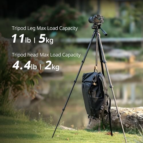 SmallRig Aluminum Camera Tripod Stand AP-30, 67.7" Travel Tripod with Phone Clip & Carry Bag, Portable Tripods with Quick-Flip Lock Legs, for Live Streaming and Vlogging, Max Load 11lb - style: AP-30