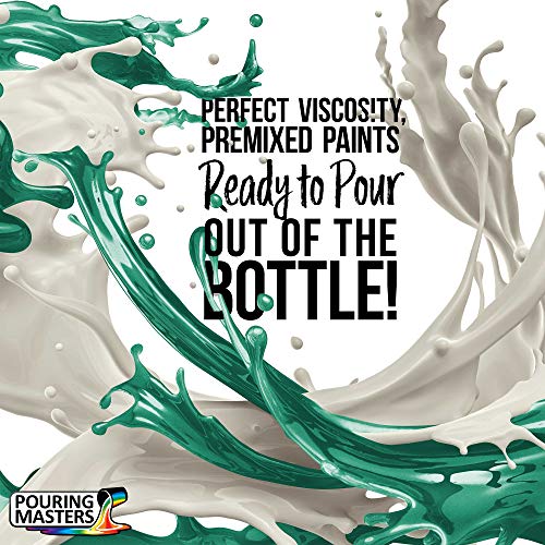 Pouring Masters Aqua Metallic Pearl Ready to Pour Acrylic Pouring Paint - Premium 8-Ounce Pre-Mixed Fluid Acrylic Paint - Fluid Art Supplies for Canvas, Wood, Paper, Tile & Rocks - color: Aqua Metallic Pearl, size: 8 Fl Oz (Pack of 1)
