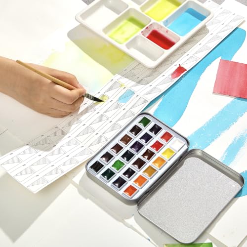 MEEDEN Professional Watercolor Paint Set: 24 Colors Semi-Moist Sets - color: 24 Colors