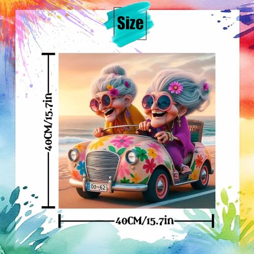 Hestarcul Grandmother Paint by Numbers Kits for Adults,Car Easy Adult Painting by Number on Canvas for Beginner, DIY Watercolor Painting for Gift Home Decor Relax. (car) - color: car