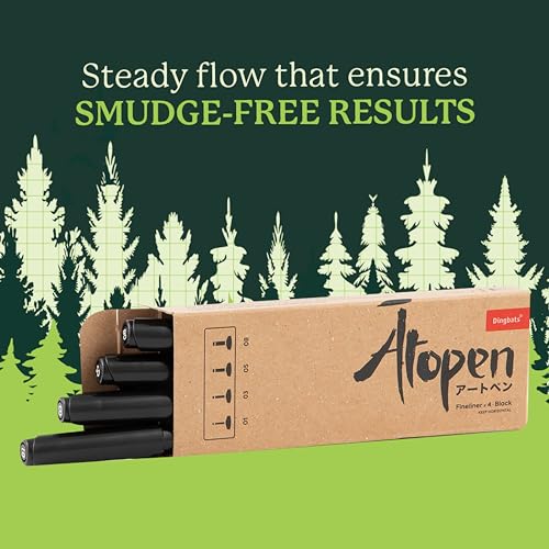 Atopen Fineliner 4pc Set - color: Fineliner (Black) 4pc Set, style: Sleek, Modern, Versatile