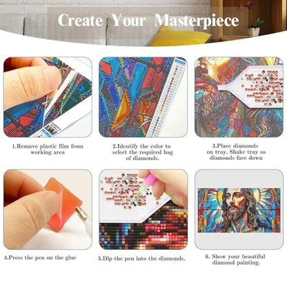JOOZ Large Diamond Painting Kits for Adults Jesus, 27.5x15.7 Inch - color: Jesus