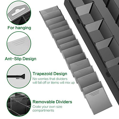 Gbivbe Large 24 Grids Plastic Organizer Box Adjustable Dividers,Clear Storage Box for Jewelry, Art DIY Crafts, Washi Tapes, Beads and Small Parts(Black, 1Pack) - color: Black-1
