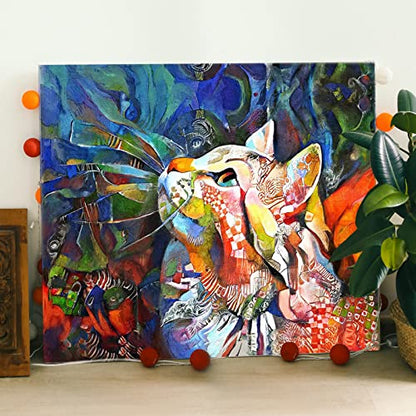 ACSAUMMY DIY Paint by Numbers Kit for Adults Beginners, 16 x 20 Cat Number Artist Paint by Number Kits on Canvas with 3 Brushes Animals Acrylic Painting Crafts for Home Wall Decor
