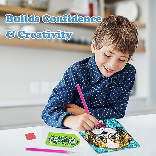 Labeol Diamond Art Kits for Kids Crafts for Girls Ages 6-8-10-12 Easy to DIY Creative Diamond Art Sticker Craft by Numbers Kits for Kids and Adult Beginners (4 Pack Classic) - style: 4 pack Classic