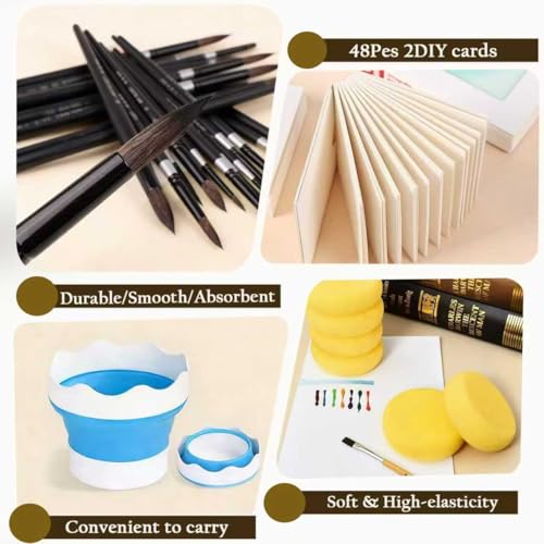 Mini Watercolor Paint Travel Set Chocolate Shape Portable Palette - color: Chocolate 15 Grids