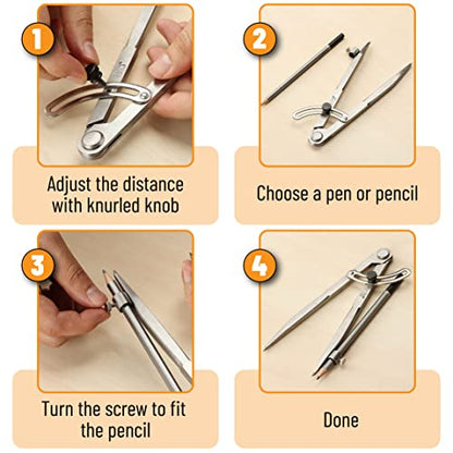 Mr. Pen- Professional Compass for Woodworking, Compass with Wing