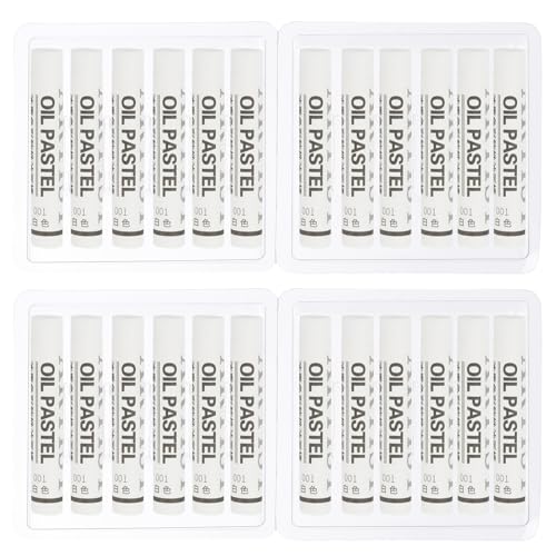 PATIKIL White Oil Pastels, 24Pcs Soft Oil Crayons Creamy Pastels Stick Art Supplies for Art Painting Drawing Blending Graffiti for Artists Beginners