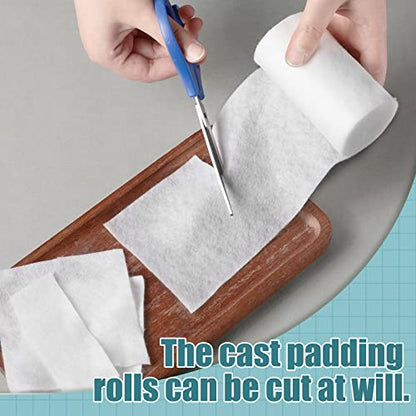 Nuanchu 100 Rolls Cast Padding Soft Individual Pack Plaster Cloth Medical Gauze Pads Plaster Gauze for Wound Care Supplies, Halloween Wrap Bandage, Art Projects, Body Casts, 4 Inch x 8.9 ft