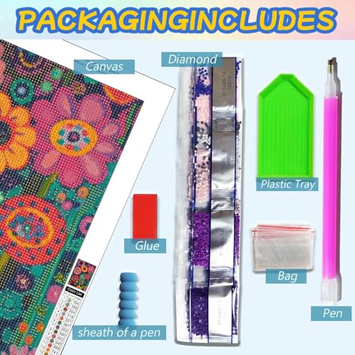 Dugsmgd Flowers Diamond Art Kits for Adults, Diamond Painting 12x16 Inch - color: Flowers-B