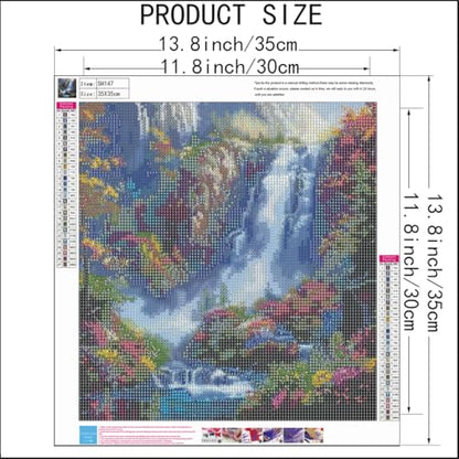 SHICERNHJ 5D Diamond Painting Kits for Adults Beginner,Waterfall Landscape Diamond Art Kits,DIY Full Drill Diamond Painting Kits Arts and Crafts for Adults Home Wall Deco 14 x 14 Inch - color: SH147