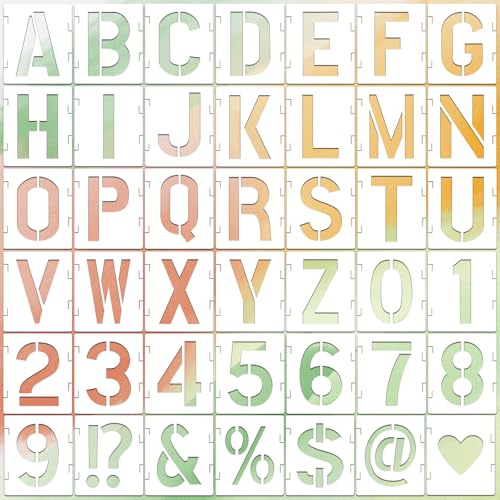Letter Stencils for Crafts Reusable 42Pcs Number Stencils(3 Inch Font) | DIY Art Painting Stencil Furniture Decor Kit for Wood Embroidery Wall Silk Screen Journaling - color: 3 inch