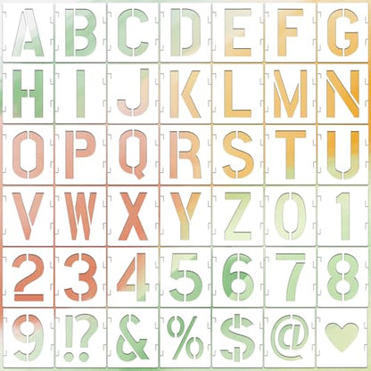Letter Stencils for Crafts Reusable 42Pcs Number Stencils(4 Inch Font) - color: 4 inch