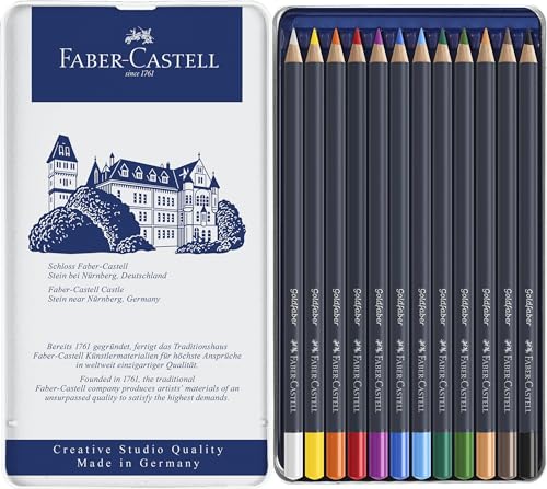 Faber-Castell Creative Studio Goldfaber Wood Cased Color Pencils - Tin of 12 Colors - size: 12 Count (Pack of 1)