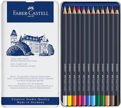 Faber-Castell Creative Studio Goldfaber Wood Cased Color Pencils - Tin of 12 Colors - size: 12 Count (Pack of 1)