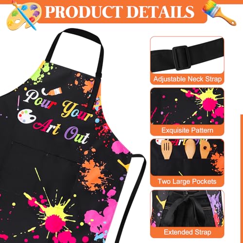 Painting Artist Apron with Pockets, Waterproof Painting Aprons for Adults, Adjustable Art Apron Bib Apron - color: Style 2