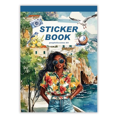Prstincol 326Pcs Black Girl Themed Planner Stickers Book, People Stickers for Junk Journal Kit, 40 Sheet Scrapbook Supplies with Washi Tape for Planners, Bullet Journal ,Mixed Media Art - color: Characterstickersbook_3