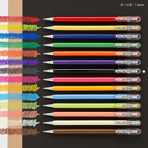 Pentel Color Ballpoint Pen, Matte Hop, Black, 10 Pens K110-VA - color: Black